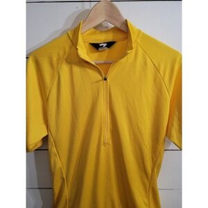 Bellwether Cycling Jersey Men's Yellow Size Medium Half-Zip Shirt Back Pockets